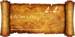 Léhn Lili névjegykártya